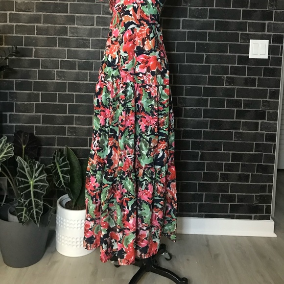 Water Color Floral Print Maxi Dress - Picture 2 of 15